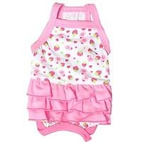 cat dog dress rose dog clothes summer fruit