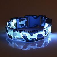 Cat / Dog Collar LED Lights / Adjustable/Retractable Camouflage Red / White / Green / Blue / Pink / Yellow / Orange Nylon