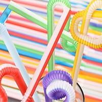 Casual/Daily Drinkware 100 PE Juice Smoothie Straws(100 White Background with Color Straws)