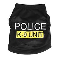 Cat Dog Shirt / T-Shirt Dog Clothes Summer Spring/Fall Police/Military Cute Fashion Black Blue Pink
