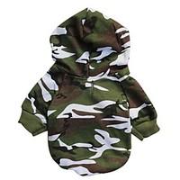 Cat / Dog Hoodie Green Dog Clothes Winter / Spring/Fall Camouflage Fashion