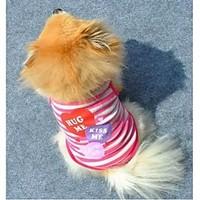 Cat / Dog Shirt / T-Shirt Purple / Pink Dog Clothes Summer Hearts / Stripe Fashion