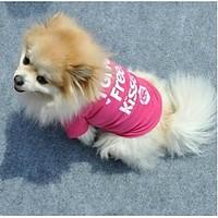 Cat Dog Shirt / T-Shirt Rose Dog Clothes Summer Letter Number Cute Casual/Daily