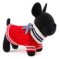 cat dog sweater red blue dog clothes winter springfall color block cut ...