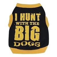 Cat Dog Shirt / T-Shirt Black Dog Clothes Summer Spring/Fall Letter Number Cute Casual/Daily