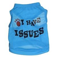 Cat / Dog Shirt / T-Shirt Blue Dog Clothes Spring/Fall Letter Number