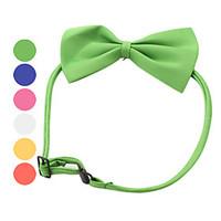 Cat Dog Collar Adjustable/Retractable Bowknot Red Black White Green Blue Pink Yellow Textile