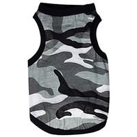 Cat Dog Shirt / T-Shirt Gray Dog Clothes Summer Camouflage Casual/Daily