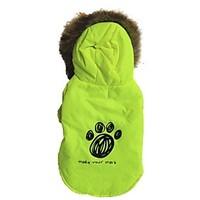 Cat Dog Coat Hoodie Dog Clothes Casual/Daily Letter Number Green