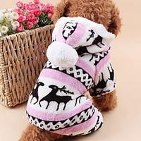 Cat / Dog Hoodie / Clothes/Jumpsuit / Pajamas Blue / Brown / Pink / Gray Dog Clothes Winter / Spring/Fall ReindeerCute / Keep Warm /