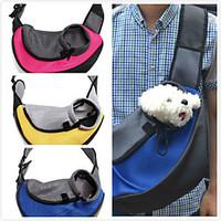 Cat / Dog Front Carrier Pet Travel Backpack Shoulder Bag Portable Breathable Fabric Red / Green / Blue / Yellow