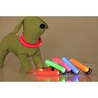 Cat / Dog Collar LED Lights / Adjustable/Retractable Solid Red / Green / Blue / Pink / Yellow / Orange Nylon