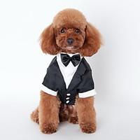 Cat / Dog Tuxedo Black Dog Clothes Winter / Spring/Fall Bowknot Cute / Wedding / Cosplay