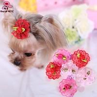 Cat / Dog Hair Bow / Hair Accessories Red / Pink / Rose Dog Clothes Spring/Fall Wedding / Cosplay