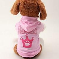Cat / Dog Hoodie Pink Dog Clothes Spring/Fall Tiaras Crowns Fashion