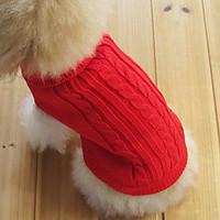 Cat / Dog Sweater Red / Green / Blue / Brown / Pink / Gray Dog Clothes Winter / Spring/Fall Solid Classic / Keep Warm