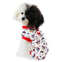 Cat / Dog Clothes/Jumpsuit / Pajamas Red / Blue Dog Clothes Spring/Fall Cartoon Fashion