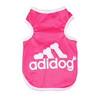 Cat / Dog Shirt / T-Shirt Blue / Pink / Gray Dog Clothes Summer Letter Number Fashion