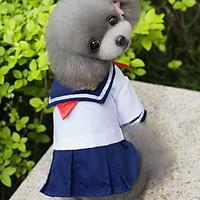 Cat Dog Costume Dress Dog Clothes Fashion Cosplay Sailor Blue
