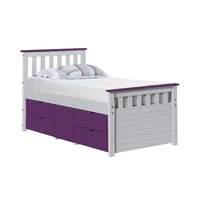 Captains ferrara small storage bed - Single - White and Lilac