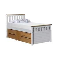 Captains ferrara small storage bed - Single - White and Antique