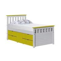 captains ferrara storage bed single white and lime