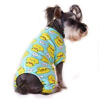 Cat Dog Clothes/Jumpsuit Pajamas Dog Clothes Winter Spring/Fall Cartoon Cute Casual/Daily Yellow Red Blue Pink Blue-Yellow