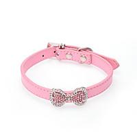 cat dog collar adjustableretractable solid rhinestone flower bowknot r ...