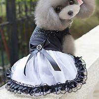 cat dog dress dog clothes summer springfall princess cute whiteblack