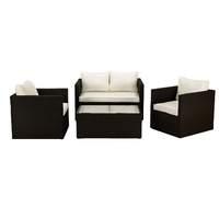 cannes deluxe 4 seater sofa set in ebony black