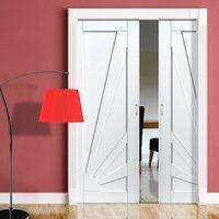 Calypso Aurora Shaker White Double Pocket Doors