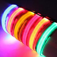 Cat / Dog Collar LED Lights / Adjustable/Retractable Solid Red / Black / White / Green / Blue / Pink / Yellow / Orange Nylon