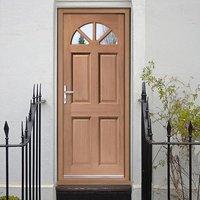 Carolina Hardwood Door with Dowel Joints and Single Clear Glass