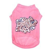 Candy Color Dog Shirt Letter Cotton Dog Clothes for Pets