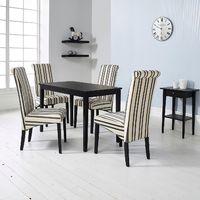 Carmen Dining Table with 4 Upholstered Chairs Cream