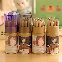 Cartoon Girl Pattern 12 Color Painting Pencil Set(12 PCS/Set)