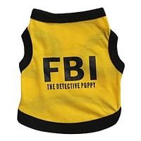Cat / Dog Shirt / T-Shirt / Jersey Yellow Dog Clothes Spring/Fall Police/Military / Letter Number