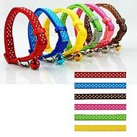 cat dog collar adjustableretractable with bell polka dots multicolor n ...