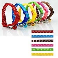 Cat / Dog Collar Adjustable/Retractable / With Bell Polka Dots Multicolor Nylon