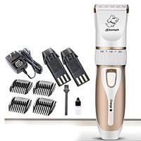 Cat Dog Grooming Clipper Trimmer Wireless Low Noise Electric Rechargeable Gold