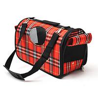 Cat Dog Carrier Travel Backpack Sling Bag Pet Carrier Portable Breathable Plaid/Check Purple Red