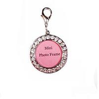 cat dog tag id tag rhinestone solid silver aluminum