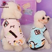 Cat / Dog Coat / Shirt / T-Shirt / Pajamas Blue / Pink Dog Clothes Winter Cartoon / Bowknot Wedding / Cosplay