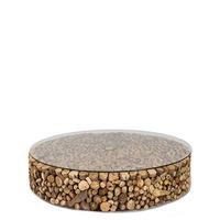 Caspian Solace 120cm Driftwood and Glass Coffee Table