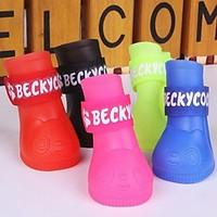 Cat Dog Shoes Boots Casual/Daily Waterproof Summer Spring/Fall Solid Red Yellow Blue Black Rose Rubber