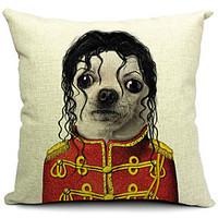 Cartoon Lovely Dog Cotton/Linen Decorative Pillow Cover