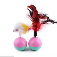 Cat Toy Pet Toys Interactive Feather Toy Tumbler Mouse Plastic Plush