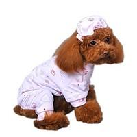 Cat Dog Clothes/Jumpsuit Pajamas Dog Clothes Winter Spring/Fall Cartoon Cute Casual/Daily Yellow Blue Pink