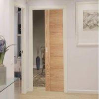 carini 7p oak flush fire pocket door is 30 minute fire rated