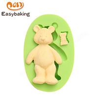 Cake Tools Parasol Teddy Bear Silicone Fondant Mold for Cake Decorating Chocolate Cupcake Candy Clay Making Colour Random